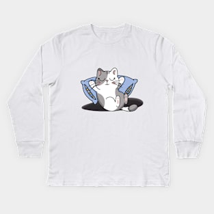 sleepy cat Kids Long Sleeve T-Shirt